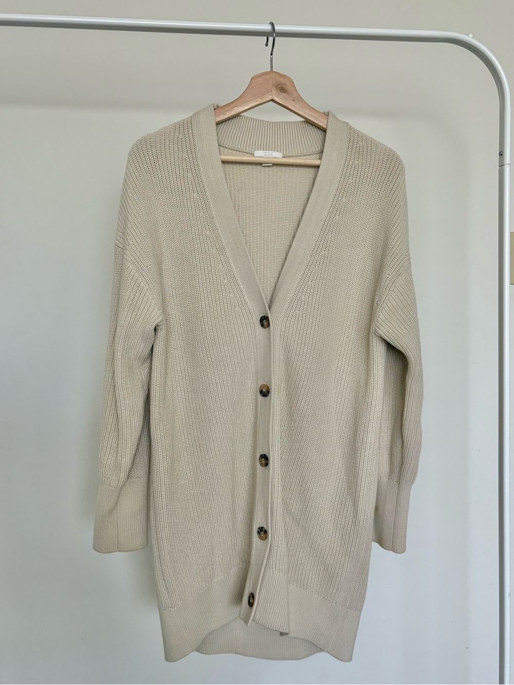 COS Women’s Ribbed Cotton Long Cardigan Size XS